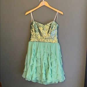 Strapless sequin dress